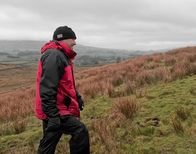 Nick Prince, landowner and project participant, looking out across the landscape