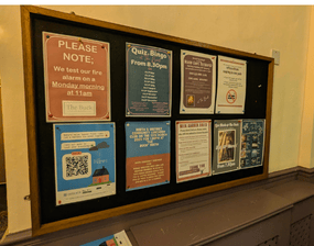 A group of posters including Ousewem’s (bottom left) regarding our flood resilience campaign - spreading the word about how NFM can benefit both communities and landscapes