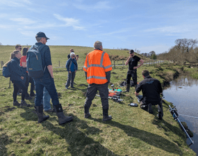 The Environment Agency Humber and Trent team led hands-on sessions demonstrating the hydrology and telemetry methods of measuring flow.