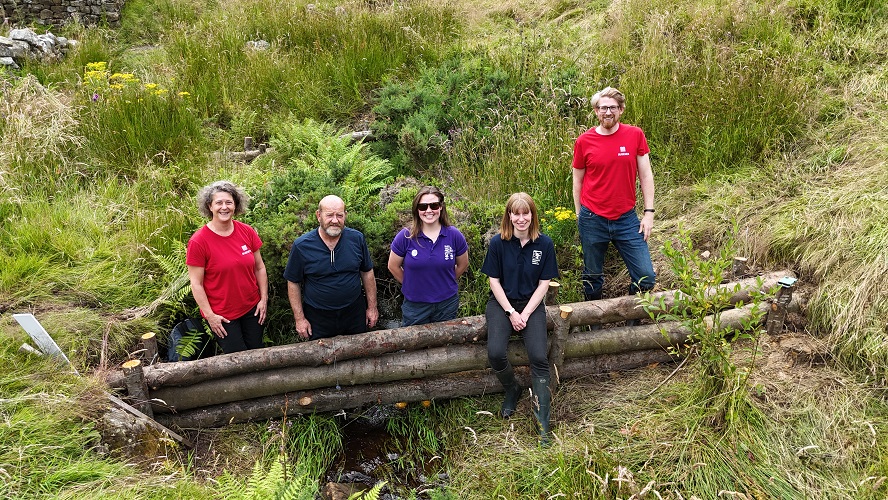 Left to right: Amanda Crossfield, Ousewem; Simon Learoyd, Smaden Head Farm, Gabby Crisp, National Trust, Skell Valley Project; Alice Crosby, Nidderdale National Landscape; Matthew Lyall, Ousewem