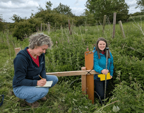 Amanda and emma doing flow surveys