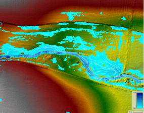 map created with HEC-RAS, a hydrologic and hydraulic modelling program