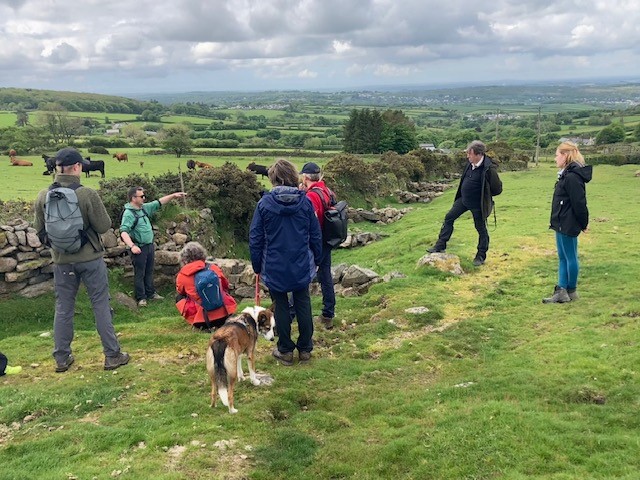 Project teams review stone baffles on Dartmoor