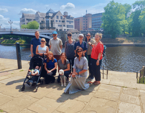 The Ousewem team on the riverside walk