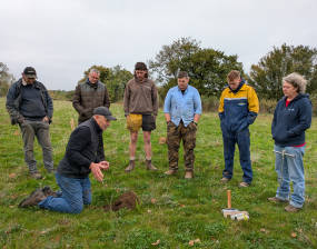 Farmers in North Yorkshire attending a workshop about soil health